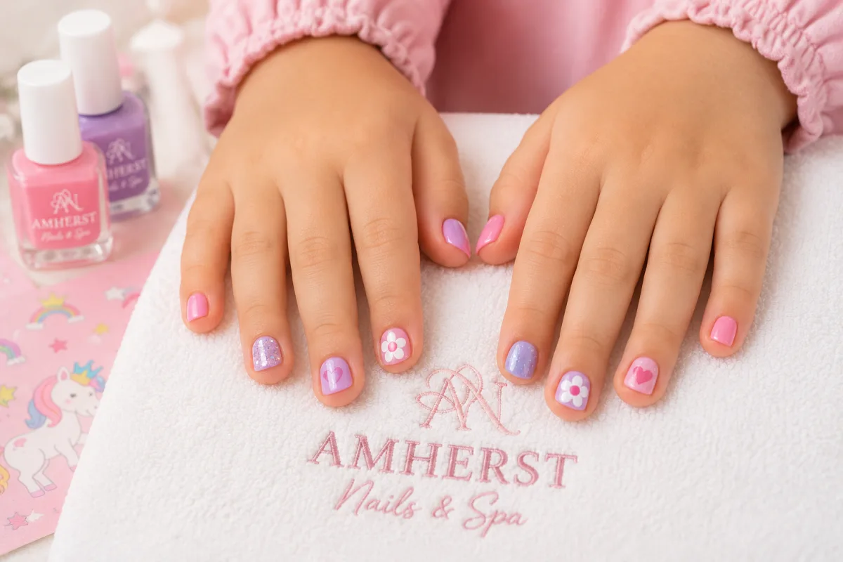 Amherst Nails kids colorful nail art